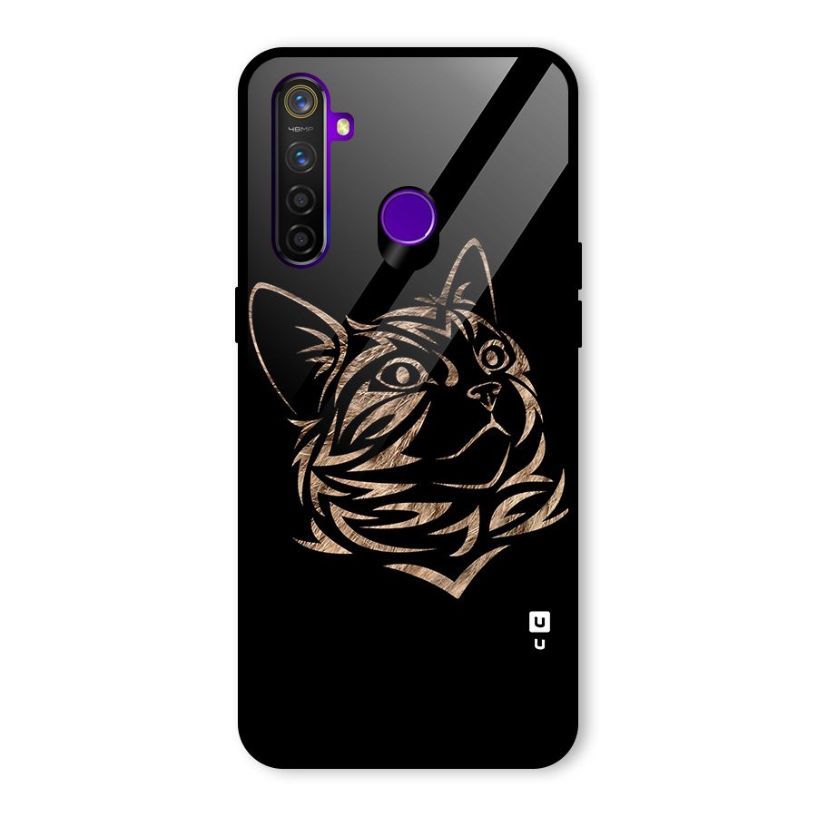 Tribal Cat Glass Back Case for Realme 5 Pro