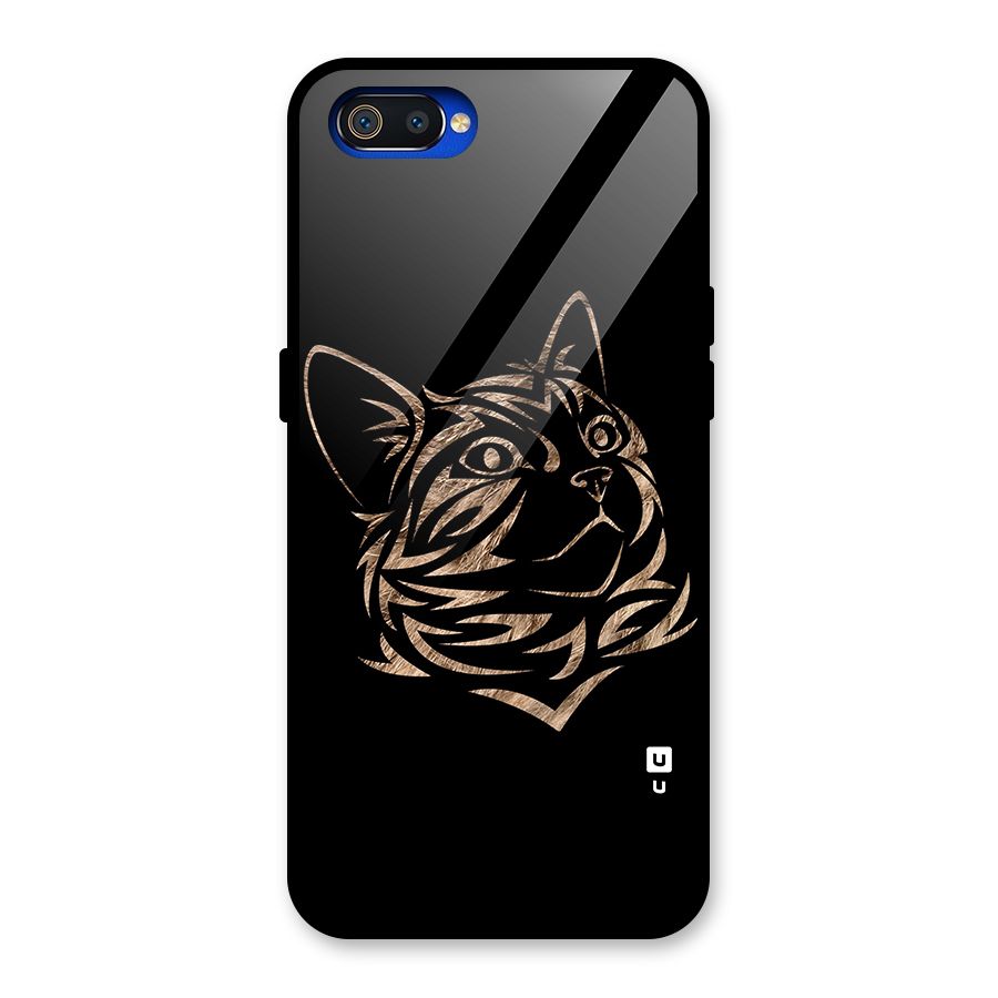 Tribal Cat Glass Back Case for Realme C2