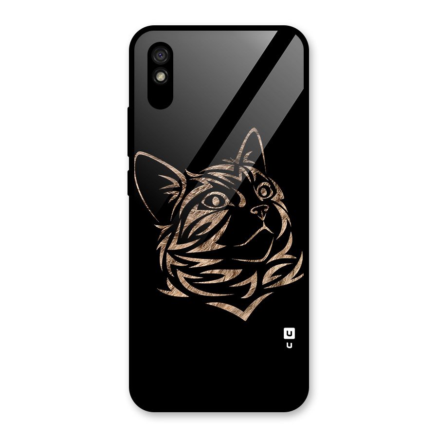 Tribal Cat Glass Back Case for Redmi 9i