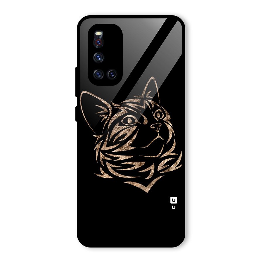 Tribal Cat Glass Back Case for Vivo V19