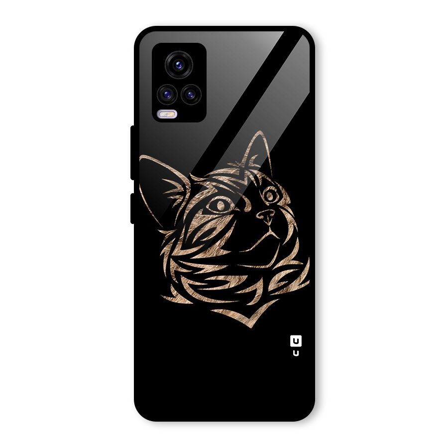 Tribal Cat Glass Back Case for Vivo V20