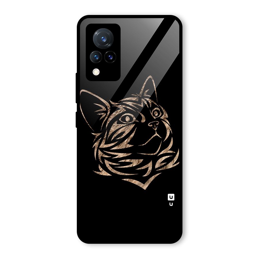 Tribal Cat Glass Back Case for Vivo V21 5G