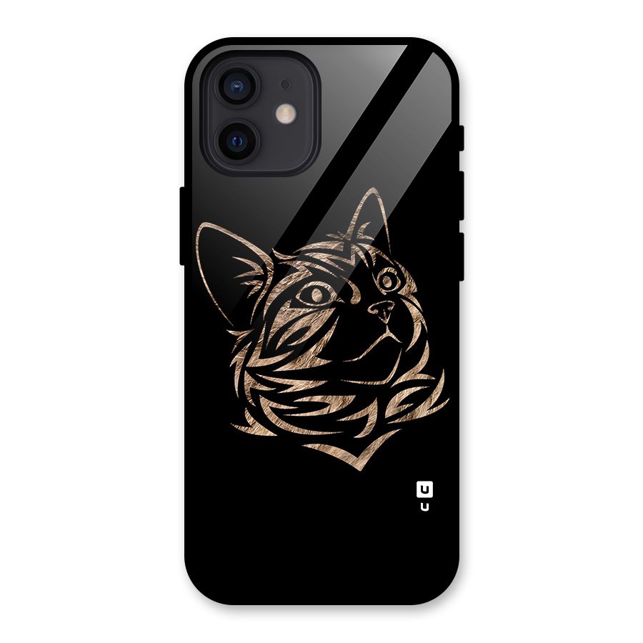 Tribal Cat Glass Back Case for iPhone 12
