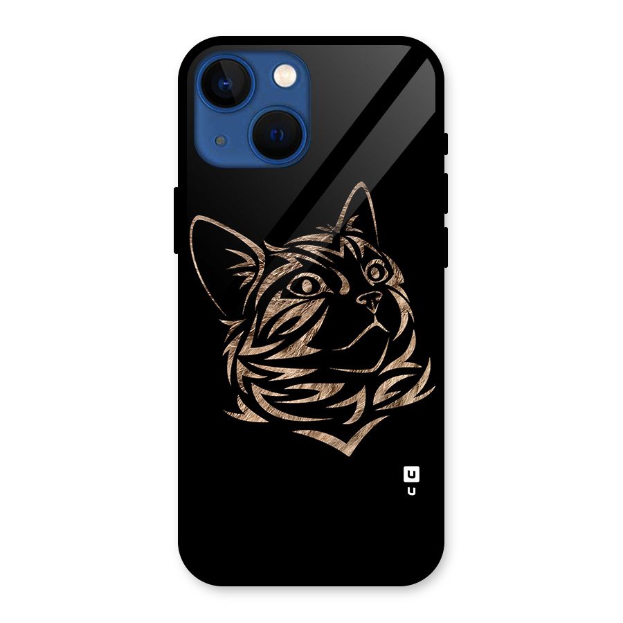 Tribal Cat Glass Back Case for iPhone 13 Mini