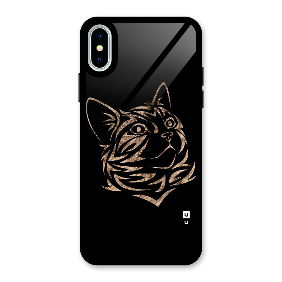 Tribal Cat Glass Back Case for iPhone X