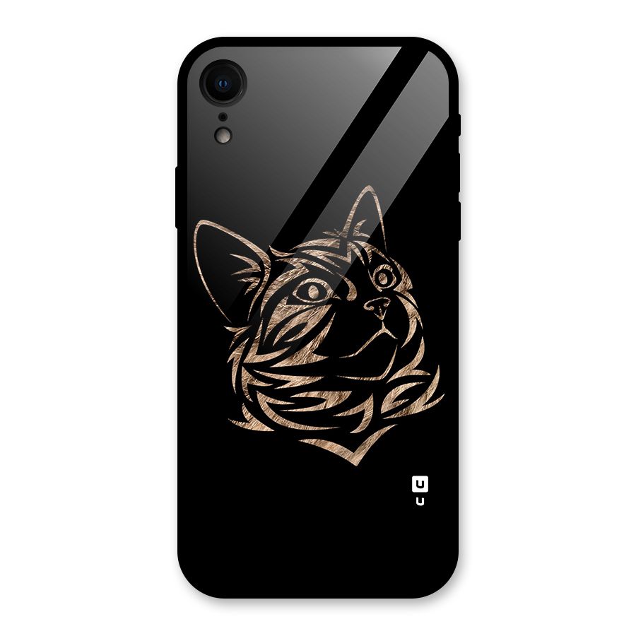 Tribal Cat Glass Back Case for iPhone XR