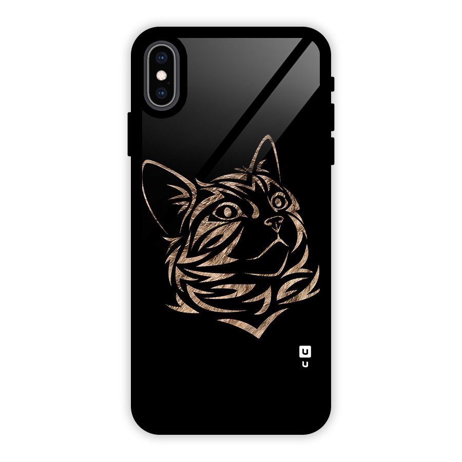 Tribal Cat Glass Back Case for iPhone XS Max