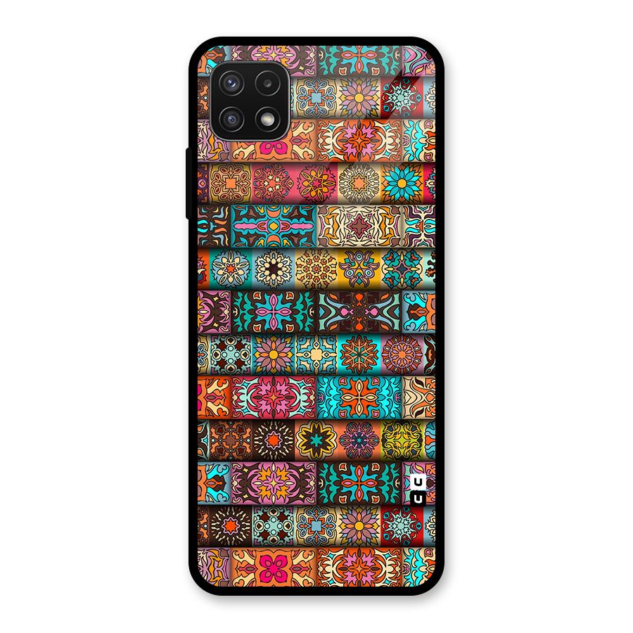 Tribal Seamless Pattern Vintage Decorative Glass Back Case for Galaxy A22 5G