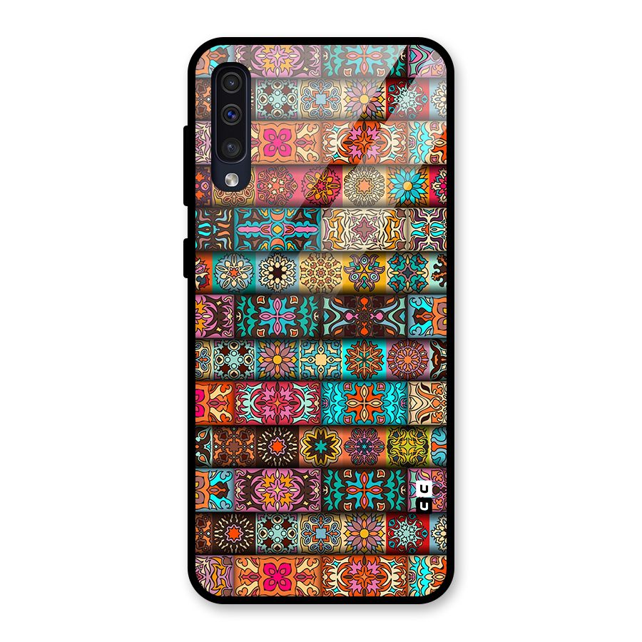 Tribal Seamless Pattern Vintage Decorative Glass Back Case for Galaxy A30s