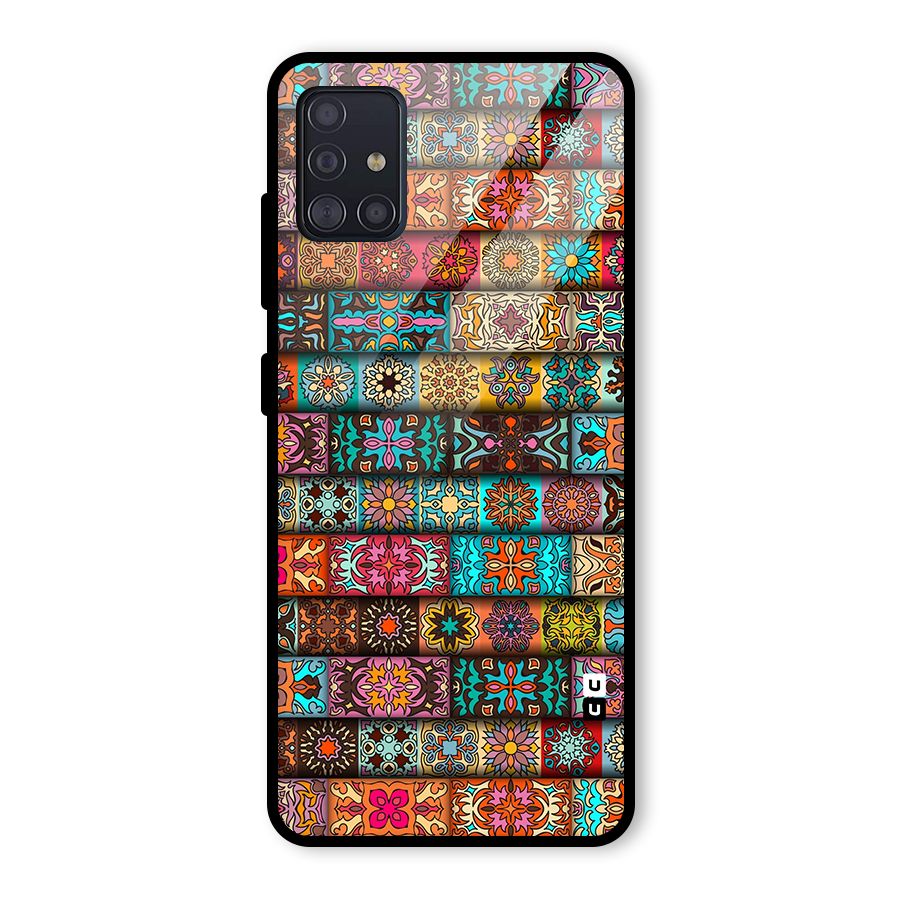 Tribal Seamless Pattern Vintage Decorative Glass Back Case for Galaxy A51