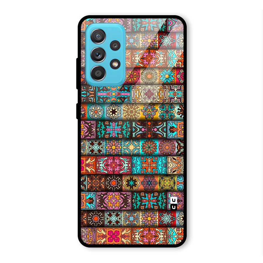 Tribal Seamless Pattern Vintage Decorative Glass Back Case for Galaxy A52