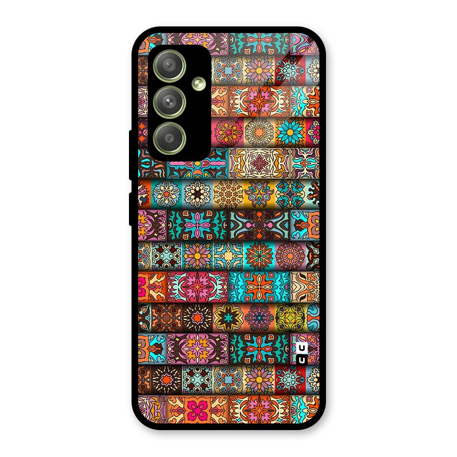 Tribal Seamless Pattern Vintage Decorative Glass Back Case for Galaxy A54