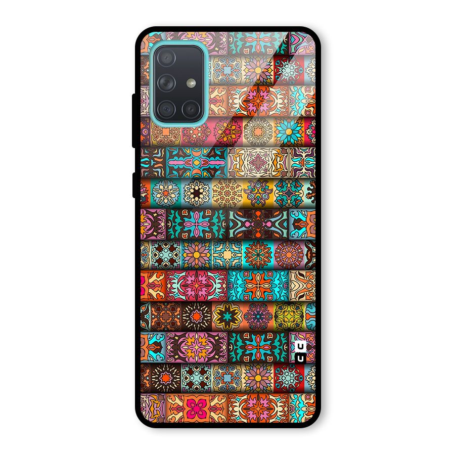 Tribal Seamless Pattern Vintage Decorative Glass Back Case for Galaxy A71