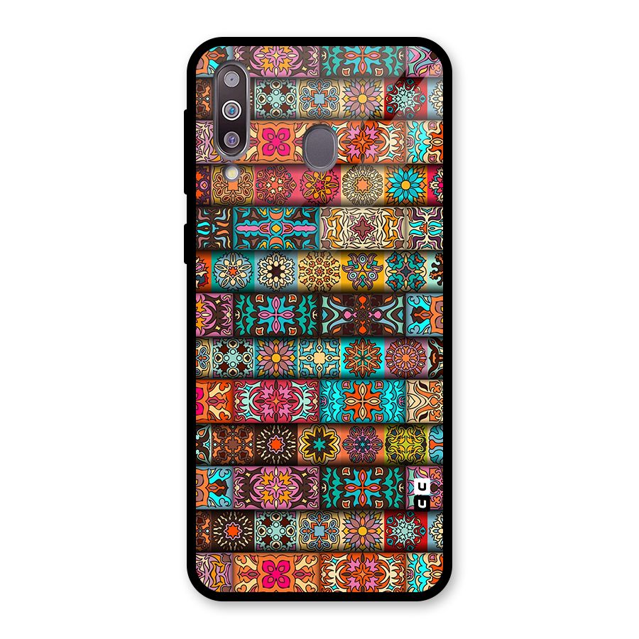 Tribal Seamless Pattern Vintage Decorative Glass Back Case for Galaxy M30