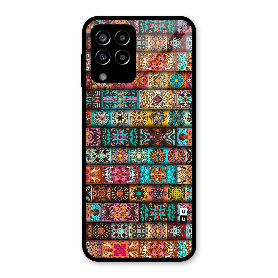 Tribal Seamless Pattern Vintage Decorative Glass Back Case for Galaxy M33