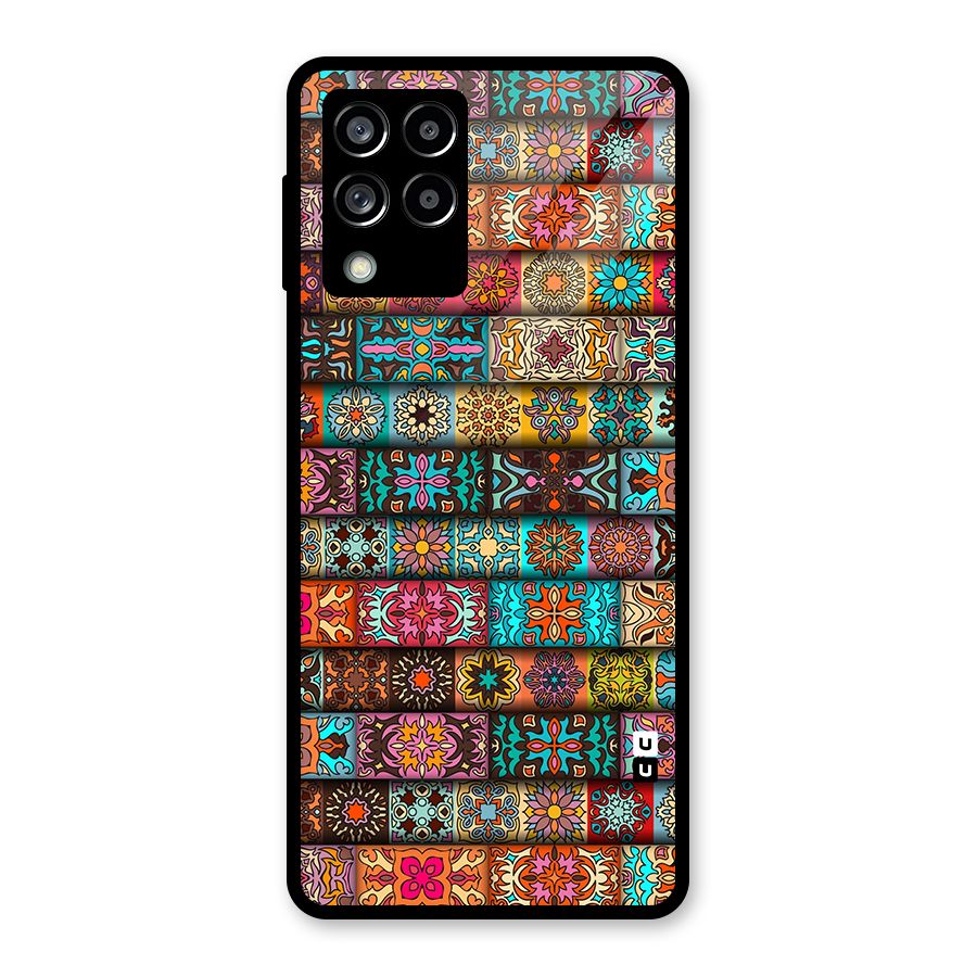 Tribal Seamless Pattern Vintage Decorative Glass Back Case for Galaxy M53 5G