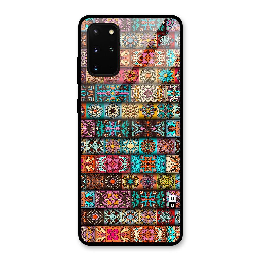 Tribal Seamless Pattern Vintage Decorative Glass Back Case for Galaxy S20 Plus