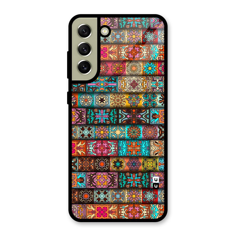 Tribal Seamless Pattern Vintage Decorative Glass Back Case for Galaxy S21 FE 5G