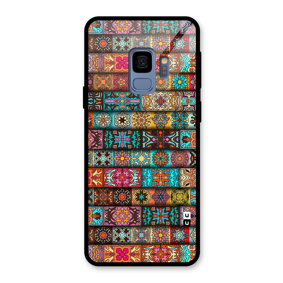 Tribal Seamless Pattern Vintage Decorative Glass Back Case for Galaxy S9