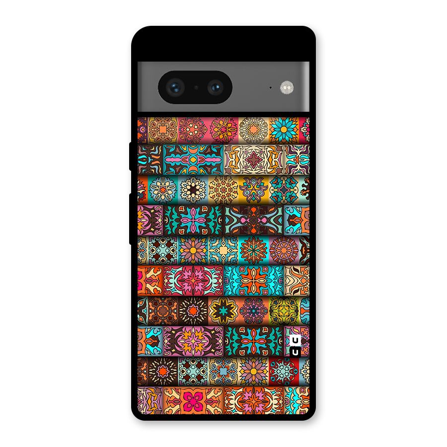 Tribal Seamless Pattern Vintage Decorative Glass Back Case for Google Pixel 7