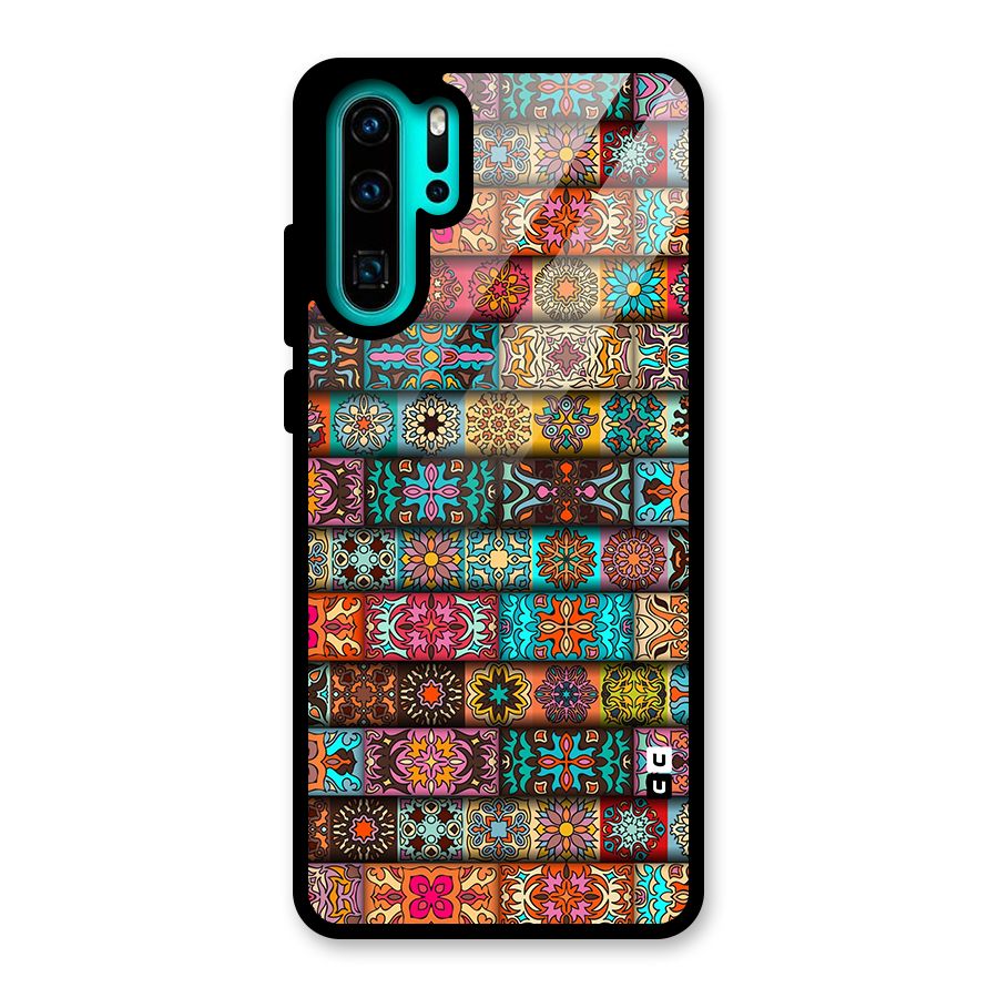 Tribal Seamless Pattern Vintage Decorative Glass Back Case for Huawei P30 Pro