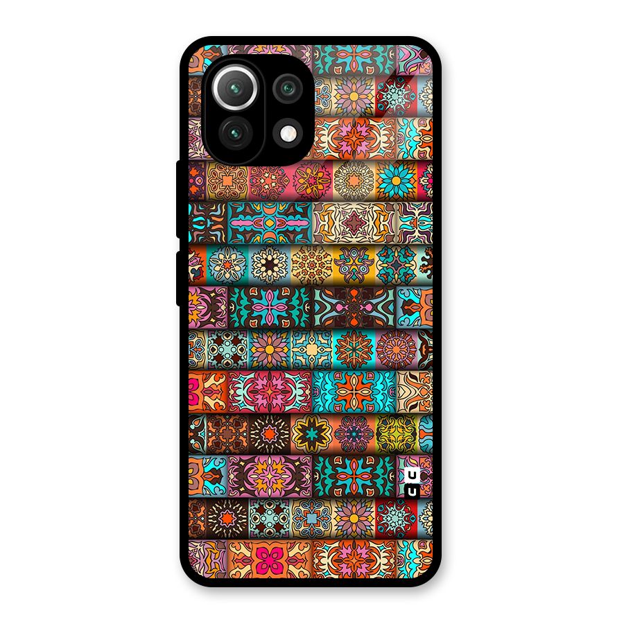 Tribal Seamless Pattern Vintage Decorative Glass Back Case for Mi 11 Lite NE 5G