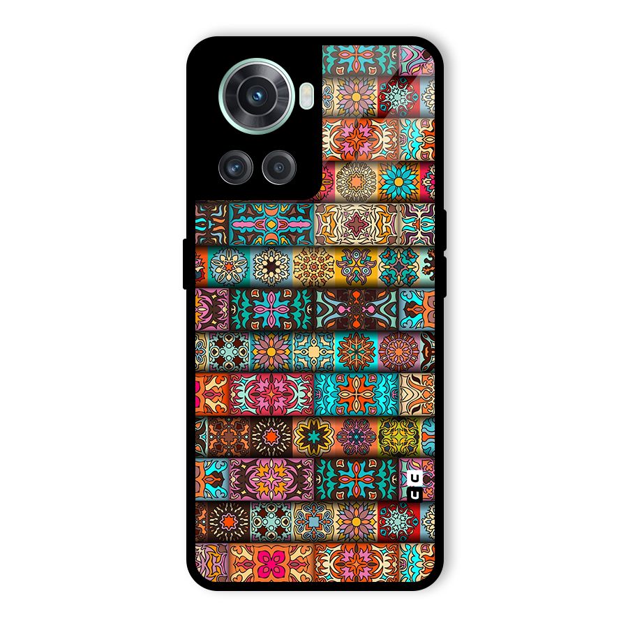 Tribal Seamless Pattern Vintage Decorative Glass Back Case for OnePlus 10R