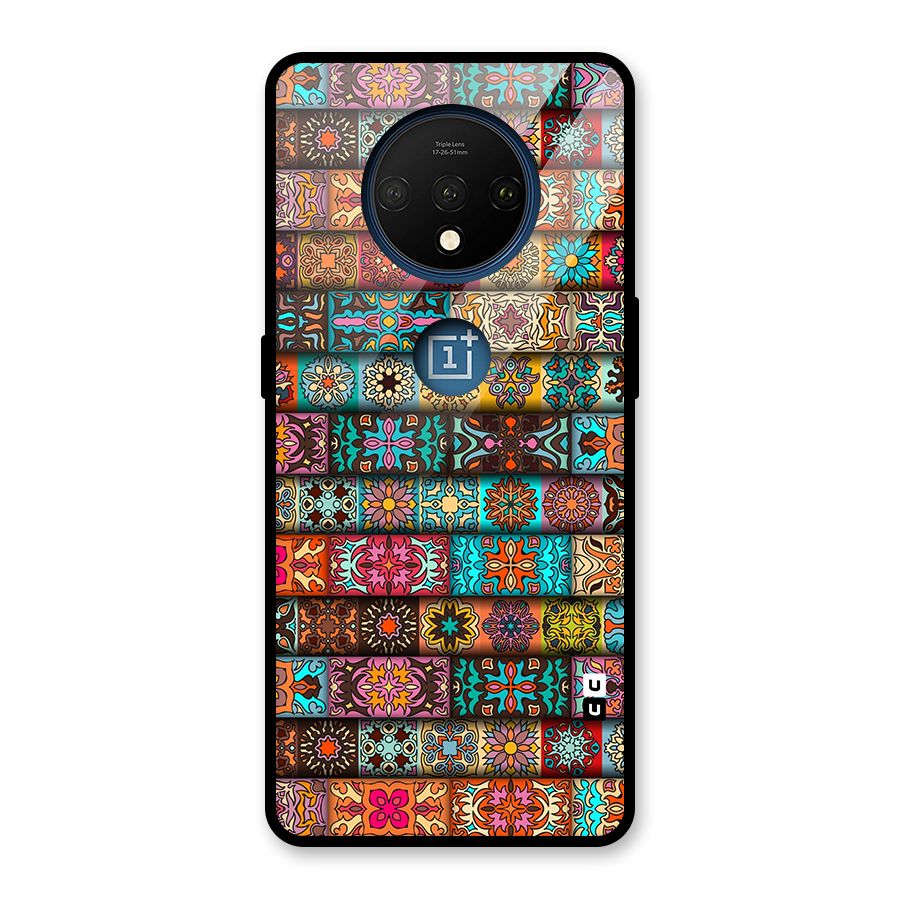 Tribal Seamless Pattern Vintage Decorative Glass Back Case for OnePlus 7T