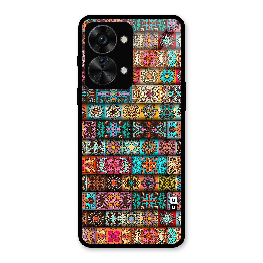 Tribal Seamless Pattern Vintage Decorative Glass Back Case for OnePlus Nord 2T