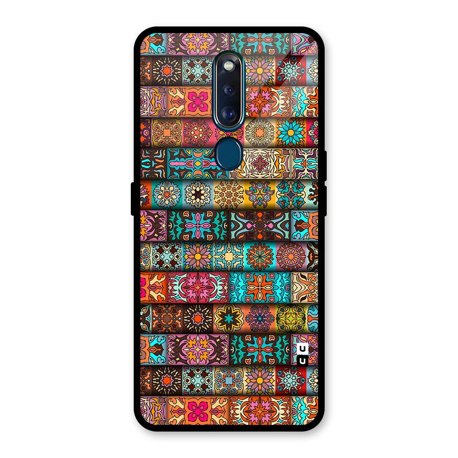 Tribal Seamless Pattern Vintage Decorative Glass Back Case for Oppo F11 Pro