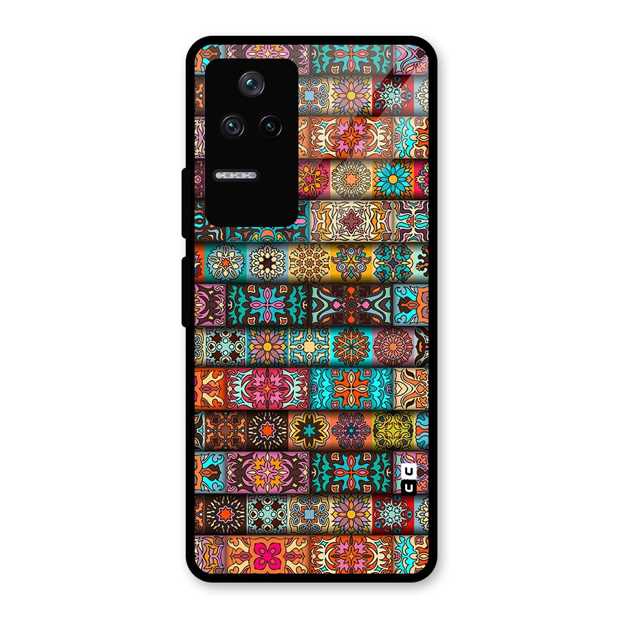 Tribal Seamless Pattern Vintage Decorative Glass Back Case for Poco F4 5G
