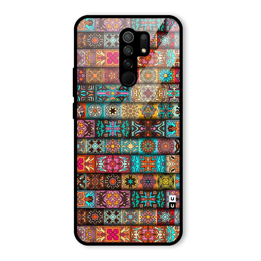Tribal Seamless Pattern Vintage Decorative Glass Back Case for Poco M2