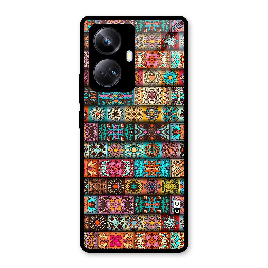 Tribal Seamless Pattern Vintage Decorative Glass Back Case for Realme 10 Pro Plus