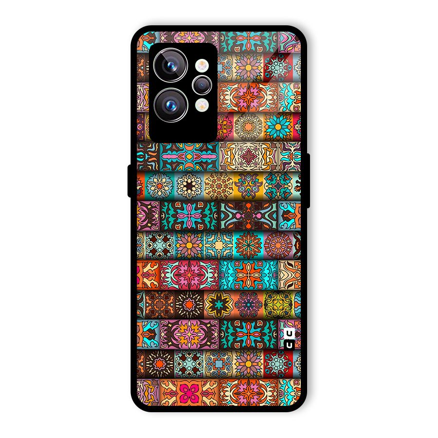 Tribal Seamless Pattern Vintage Decorative Glass Back Case for Realme GT2 Pro