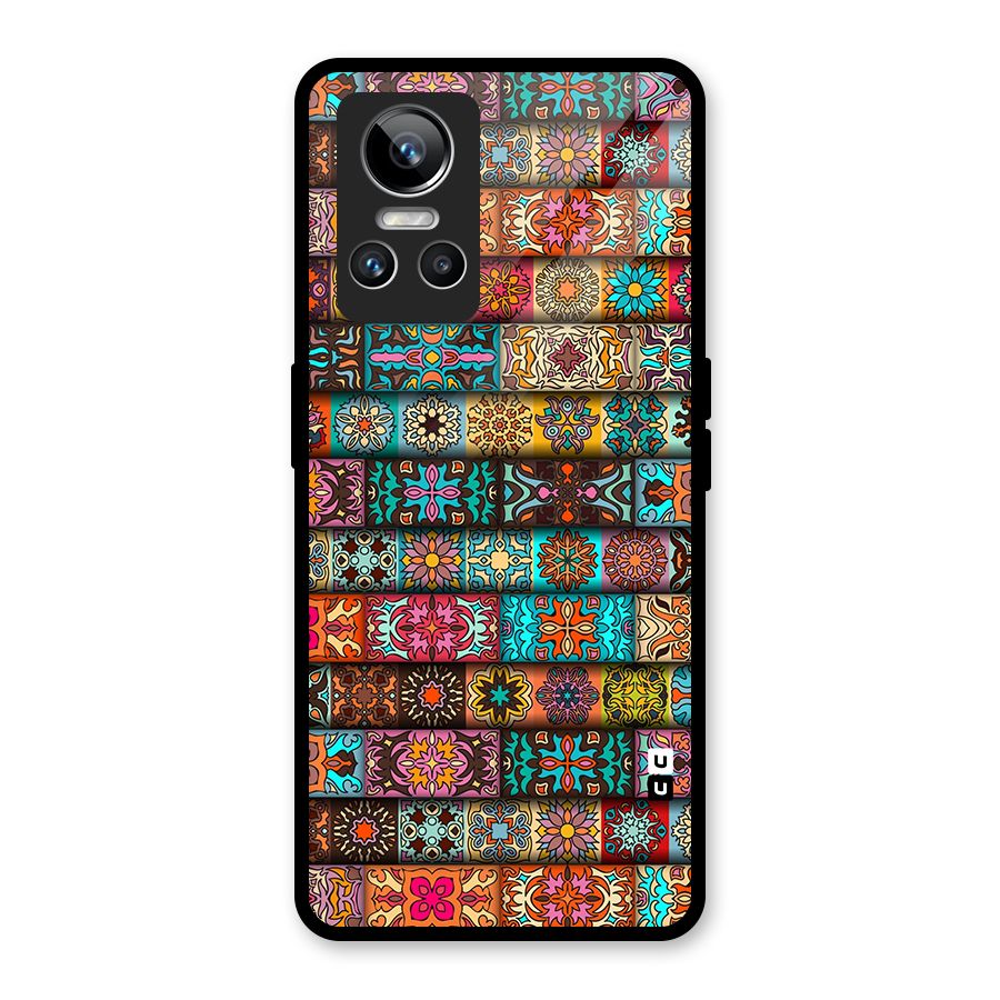 Tribal Seamless Pattern Vintage Decorative Glass Back Case for Realme GT Neo 3