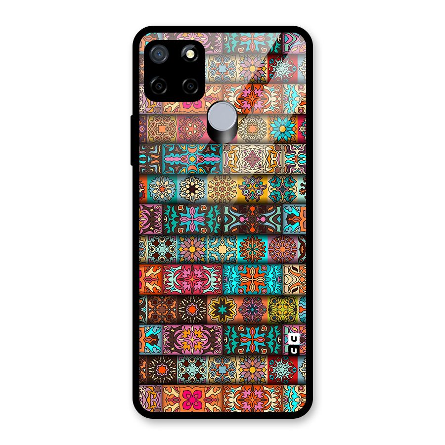 Tribal Seamless Pattern Vintage Decorative Glass Back Case for Realme Narzo 20