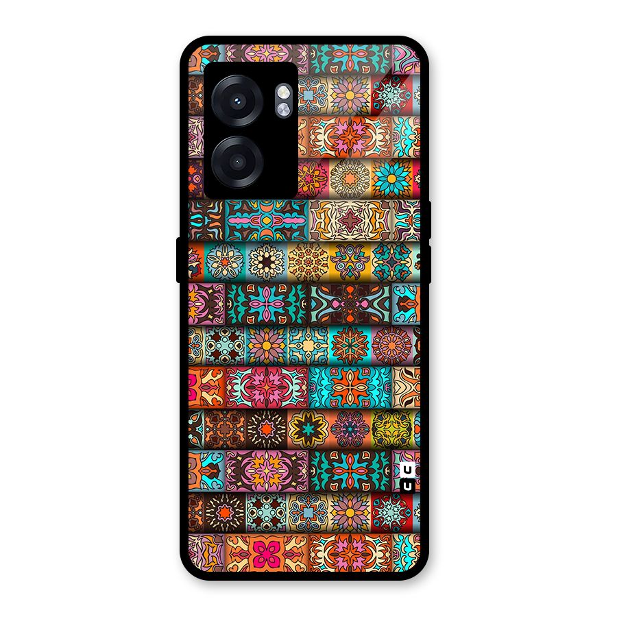 Tribal Seamless Pattern Vintage Decorative Glass Back Case for Realme Narzo 50 5G