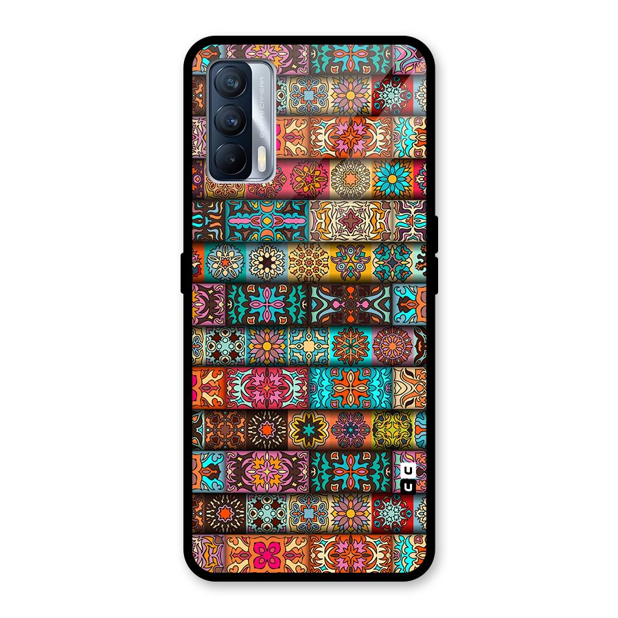 Tribal Seamless Pattern Vintage Decorative Glass Back Case for Realme X7
