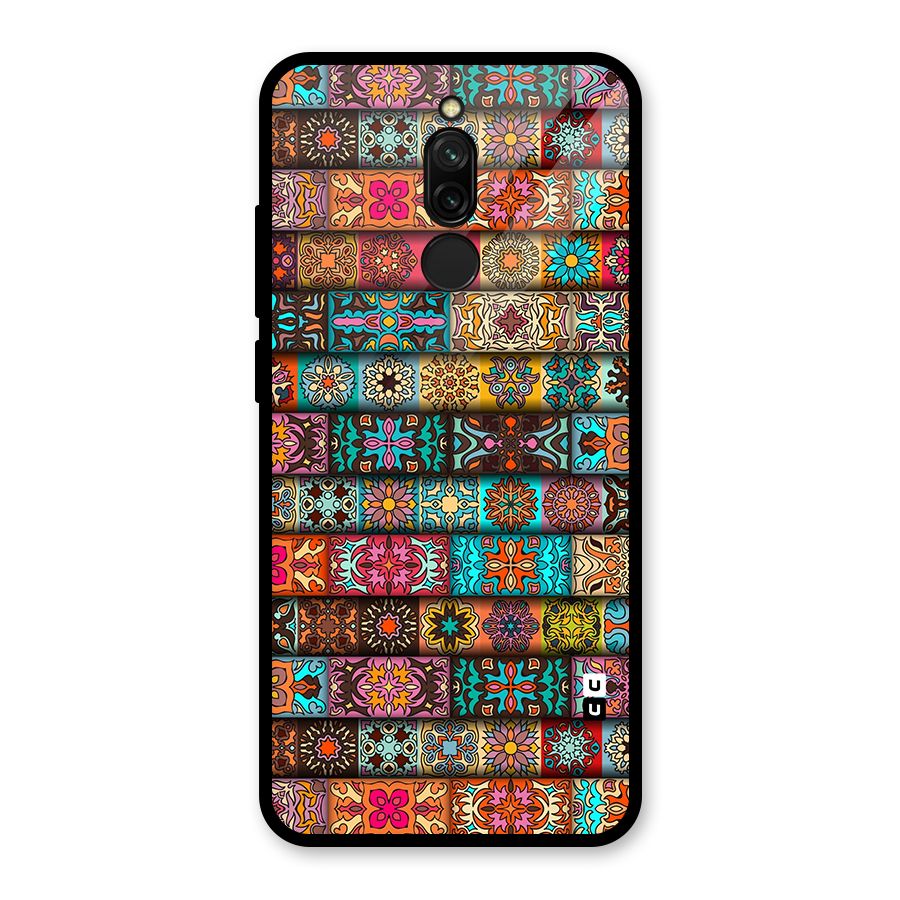 Tribal Seamless Pattern Vintage Decorative Glass Back Case for Redmi 8