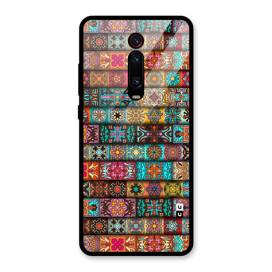 Tribal Seamless Pattern Vintage Decorative Glass Back Case for Redmi K20 Pro