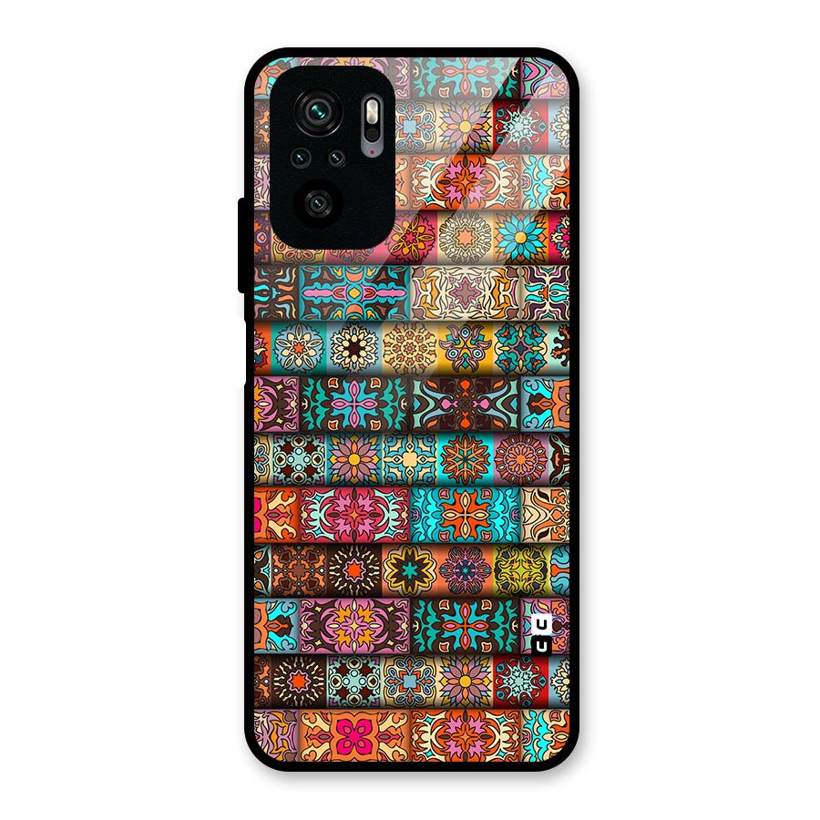 Tribal Seamless Pattern Vintage Decorative Glass Back Case for Redmi Note 10S