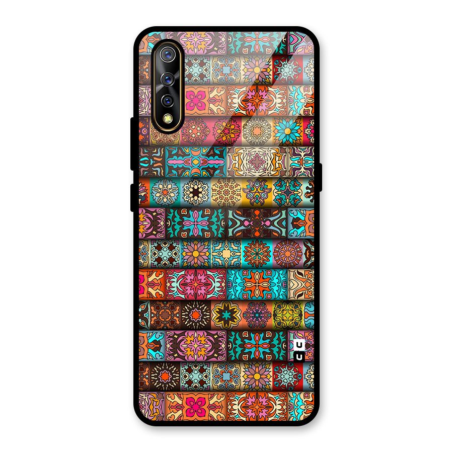 Tribal Seamless Pattern Vintage Decorative Glass Back Case for Vivo S1