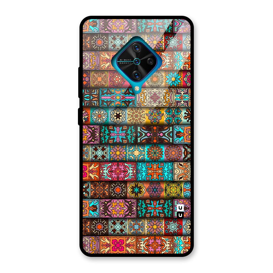 Tribal Seamless Pattern Vintage Decorative Glass Back Case for Vivo S1 Pro