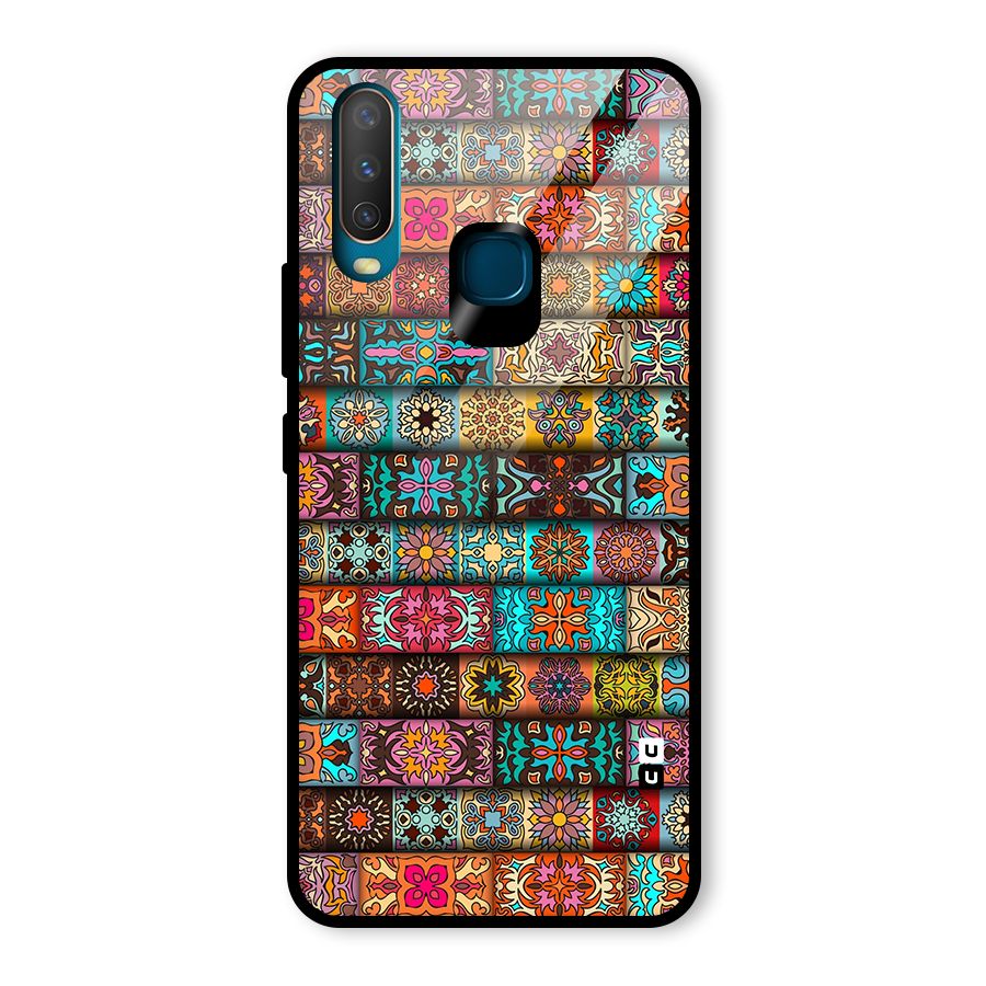 Tribal Seamless Pattern Vintage Decorative Glass Back Case for Vivo U10