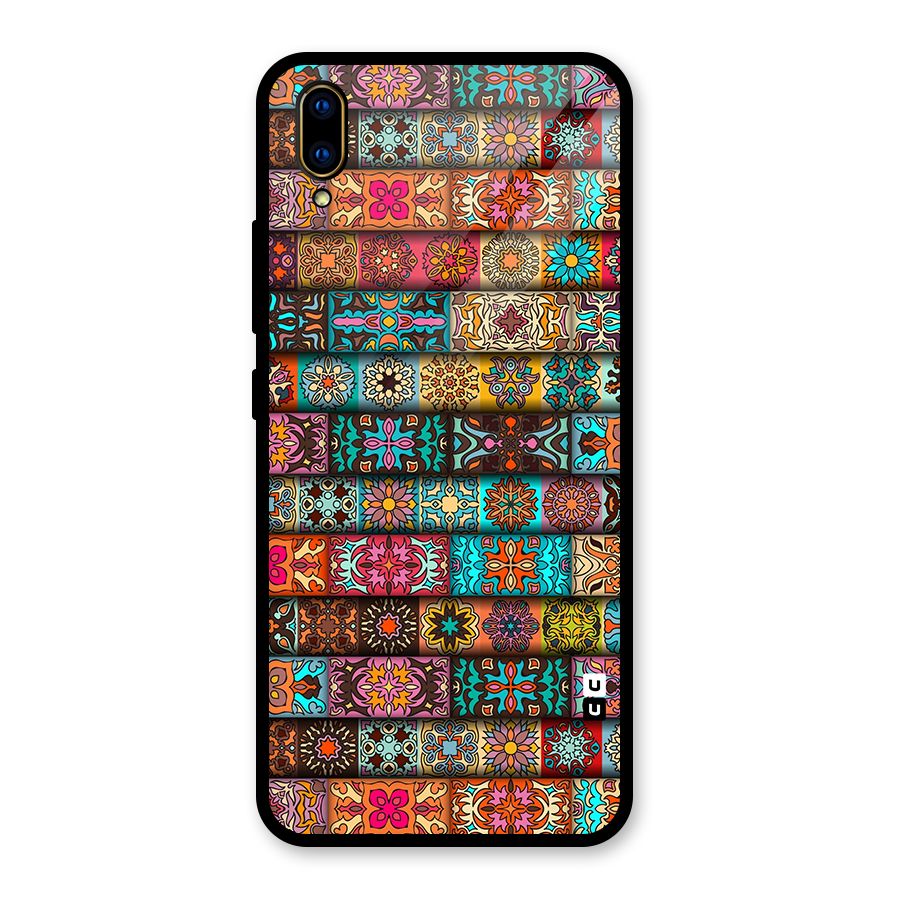 Tribal Seamless Pattern Vintage Decorative Glass Back Case for Vivo V11 Pro