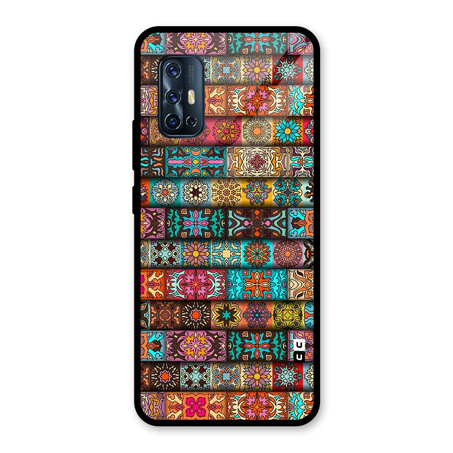 Tribal Seamless Pattern Vintage Decorative Glass Back Case for Vivo V17