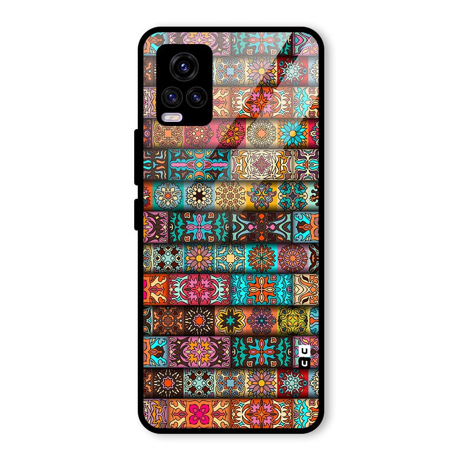 Tribal Seamless Pattern Vintage Decorative Glass Back Case for Vivo V20