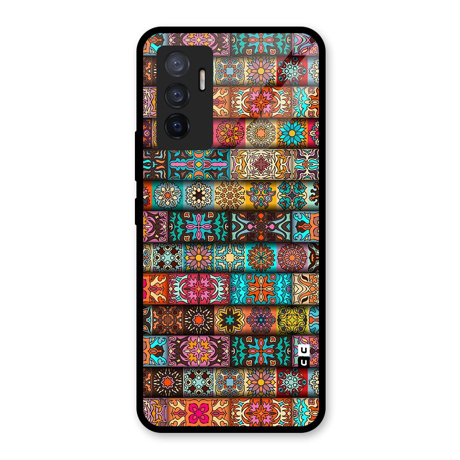 Tribal Seamless Pattern Vintage Decorative Glass Back Case for Vivo V23e