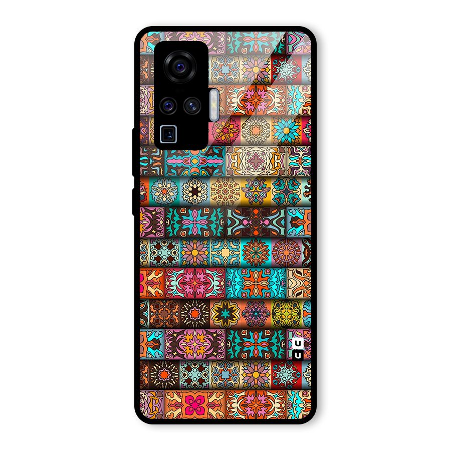 Tribal Seamless Pattern Vintage Decorative Glass Back Case for Vivo X50 Pro