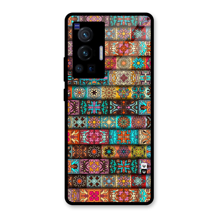 Tribal Seamless Pattern Vintage Decorative Glass Back Case for Vivo X70 Pro